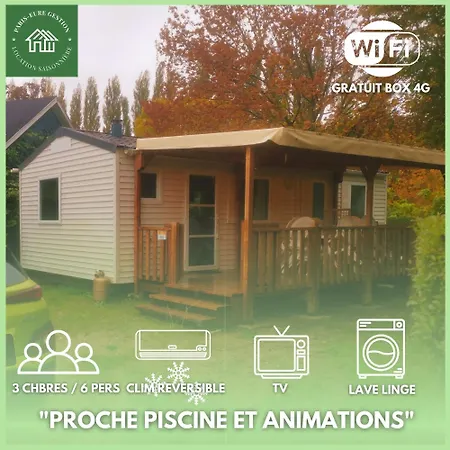 Mobilhomes 6 & 4 Pers A La Bataille Clim Tv Wifi Terrasse & Confort Paris Eure Gestion مكان تخييم Ivry-la-Bataille